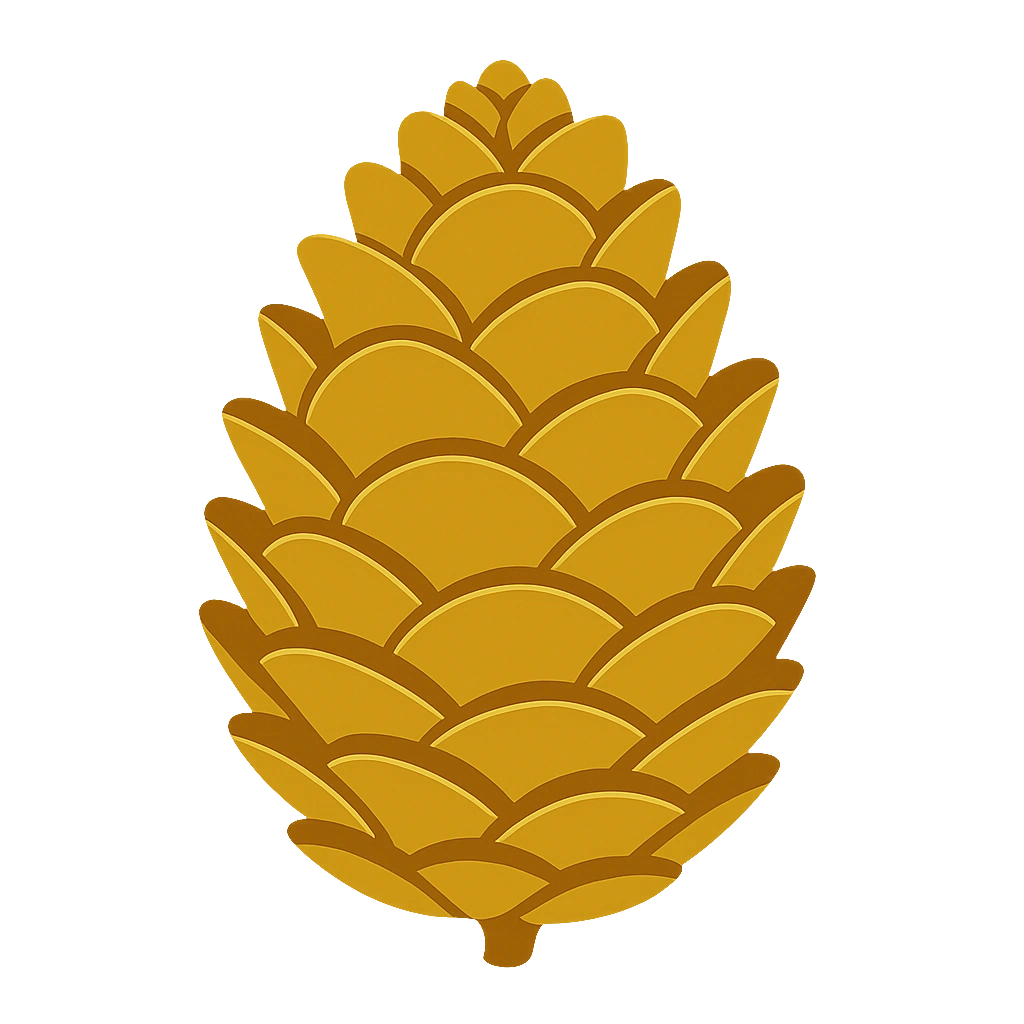 Cone in gold, drawn flat