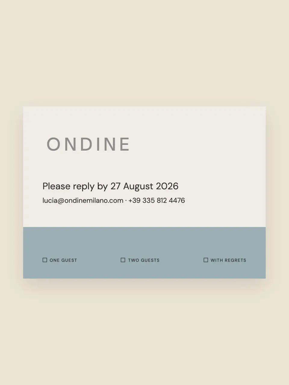Reply card from an Evorrah brand launch