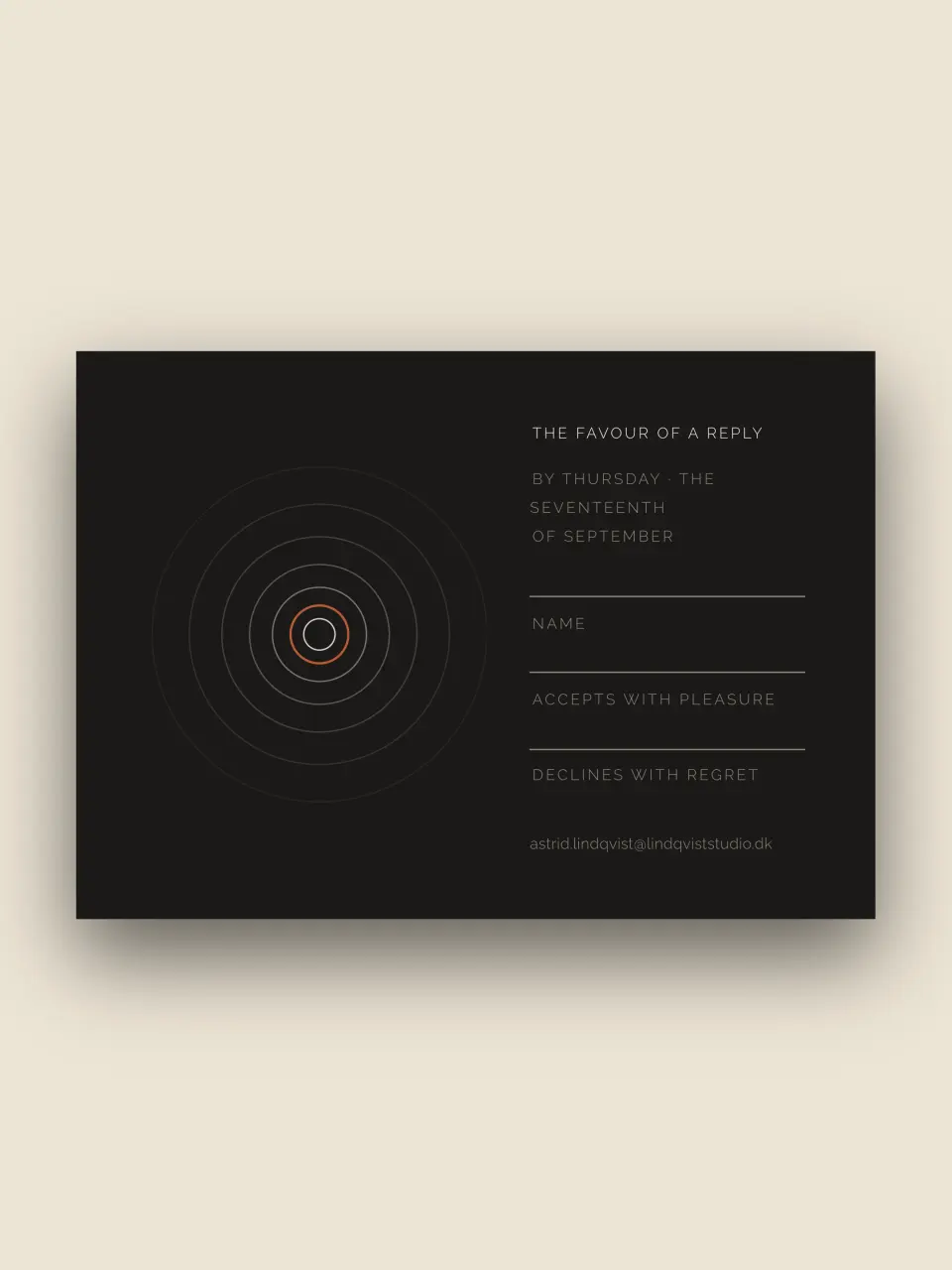 Reply card from an Evorrah corporate event