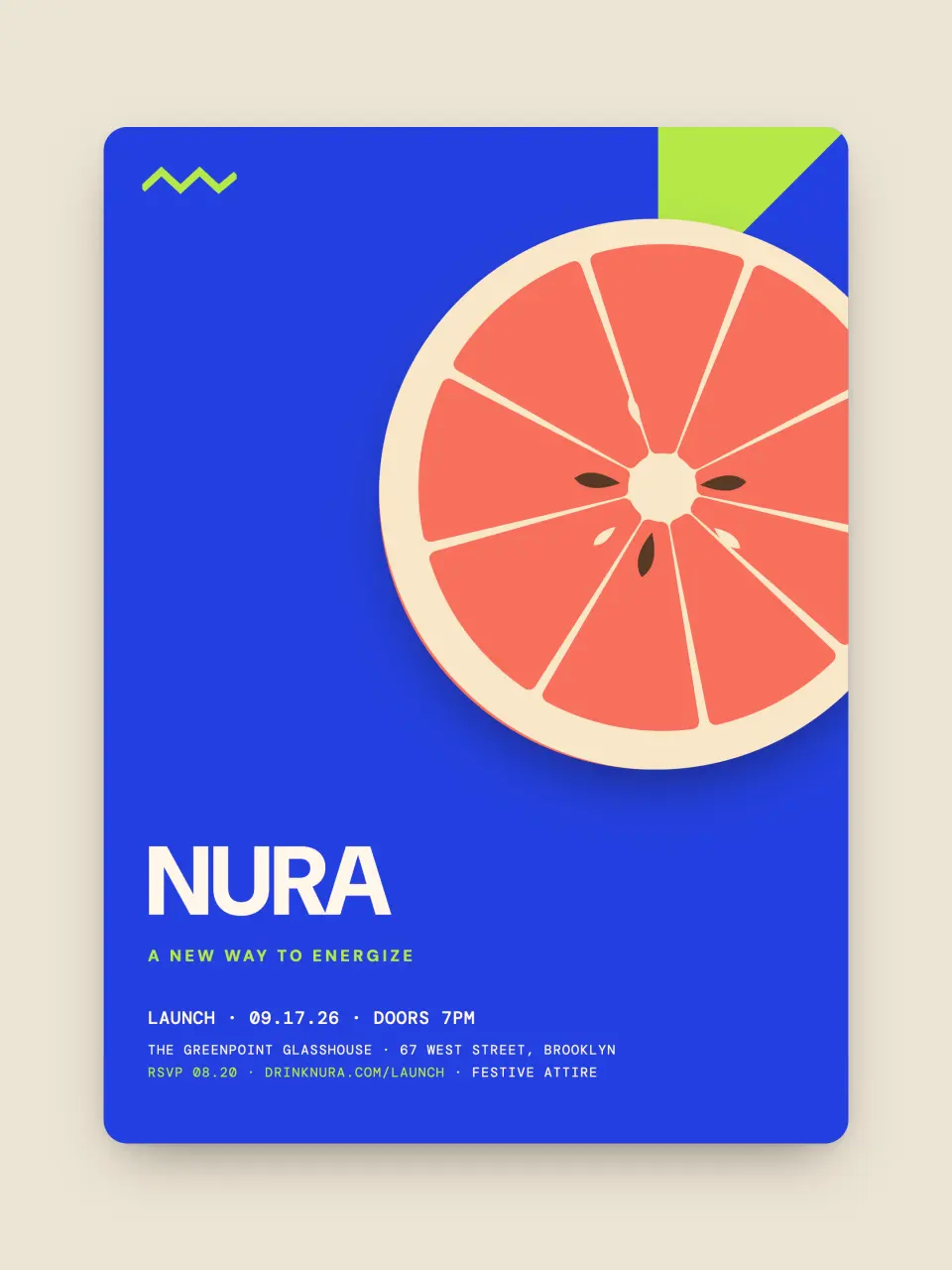 Invitation card from an Evorrah event