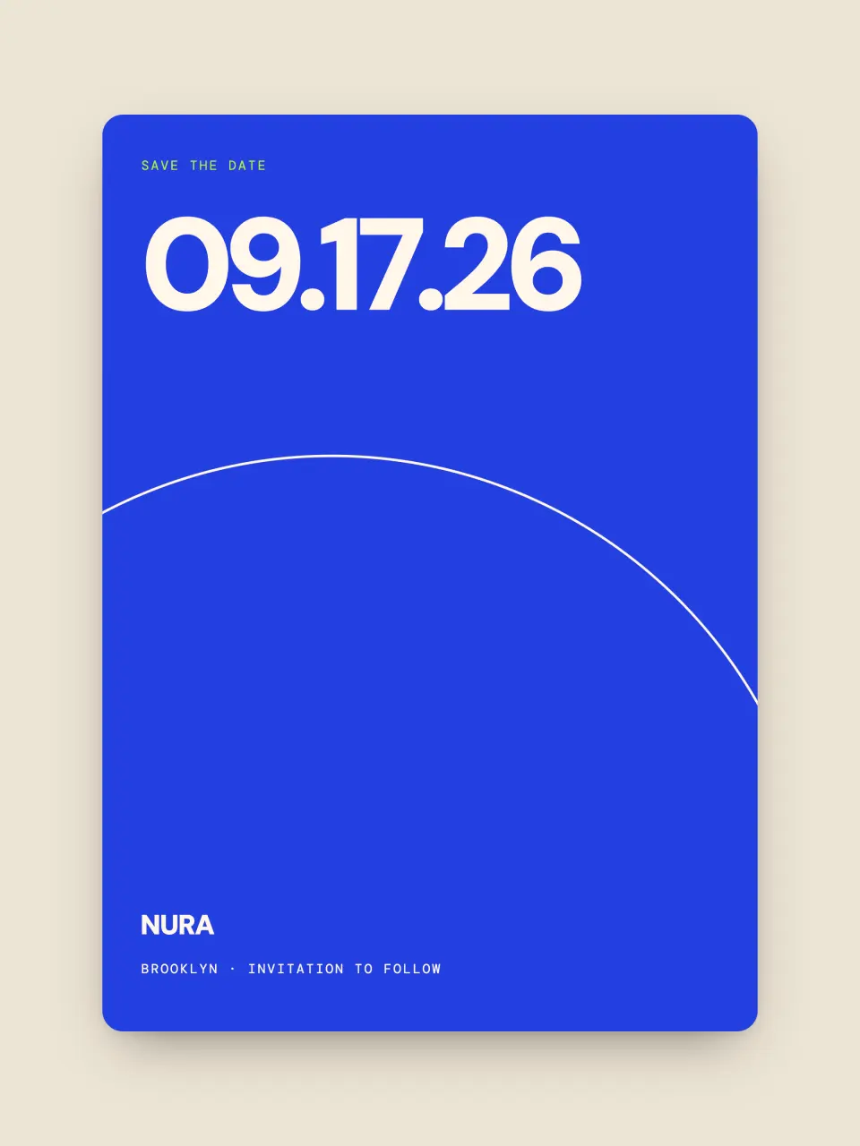 Save the date from an Evorrah event